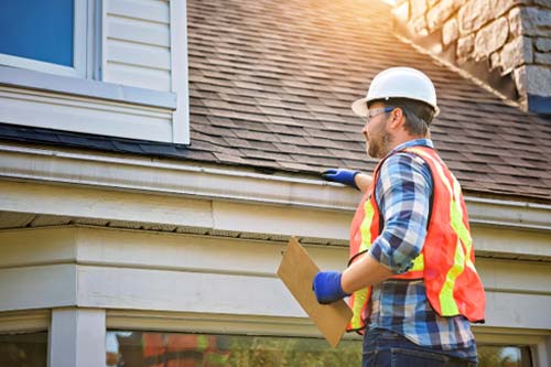 Service tech inspection gutters/roof