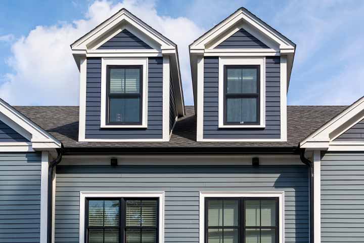 Blue house siding