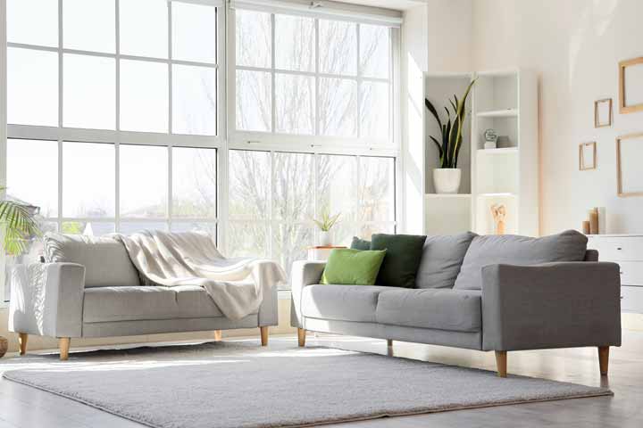 Living room with large windows